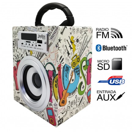 92383 Coluna portátil rádio, Bluetooth, micro sd,aux, USB – 5w – c/ bateria  – 11x14x19cm – Radipeças