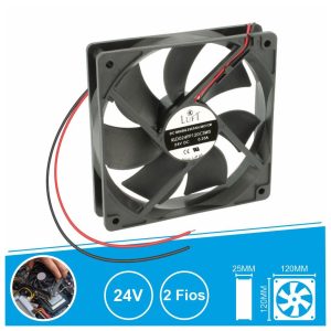 VEN12025/24A Ventoinha 24V 120X120X25MM 2 FIOS KLD024PP120CSWS LUFT