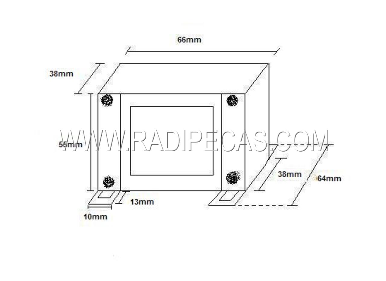 0000826 Transformador AC 9 + 9 V 5A