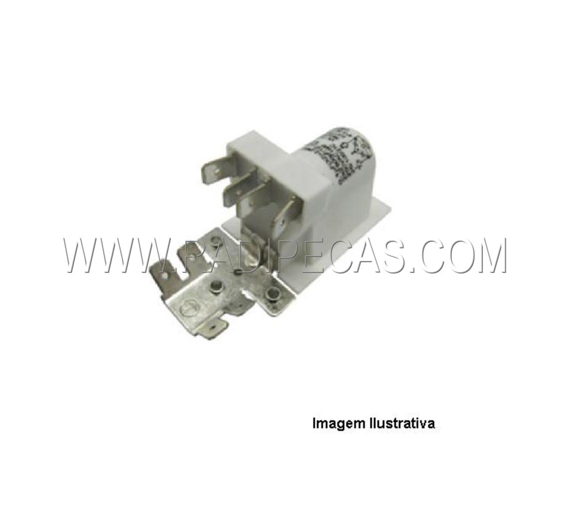 12FA0007 Condensador arranque maquina lavar 0,1mf(x2)+2,2Mr+2x2500pf