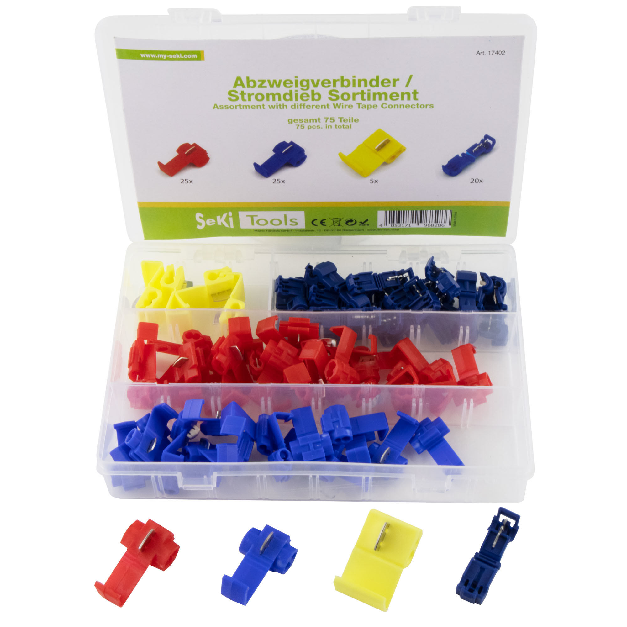 17402 Caixa com 75 terminais união mordente 0.5~6mm2