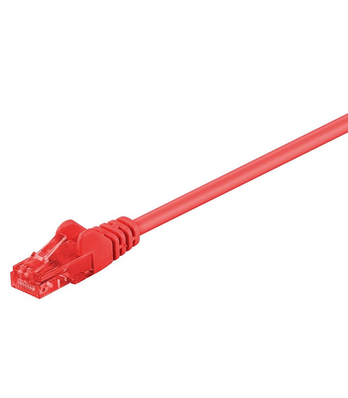 68411 Cabo 3m CAT 6 patch cable, U/UTP, vermelho - CCA material