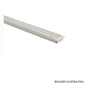69886/PRFLTRM-A56 Perfil de Alumínio com abas p/fita led 1 mt