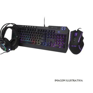 84-218 Kit Teclado USB - Layout Internacional + rato USB + auscultadores (3.5)- iluminação LED