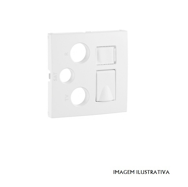 90770TBR Centro p/ Tomada Mista R+TV+SAT+RJ45(+FO) Branco Série LOGUS90