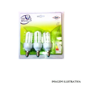 92432 Conjunto 3 lampadas eco 3U 15w E14 9mm - quente
