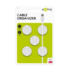 95183 Conjunto de 5 organizadores de cabos - branco -