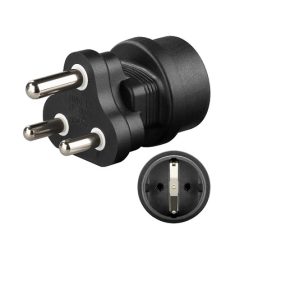 95412 Adaptador viagem África do Sul / Índia macho p/ Europeia schuko femea