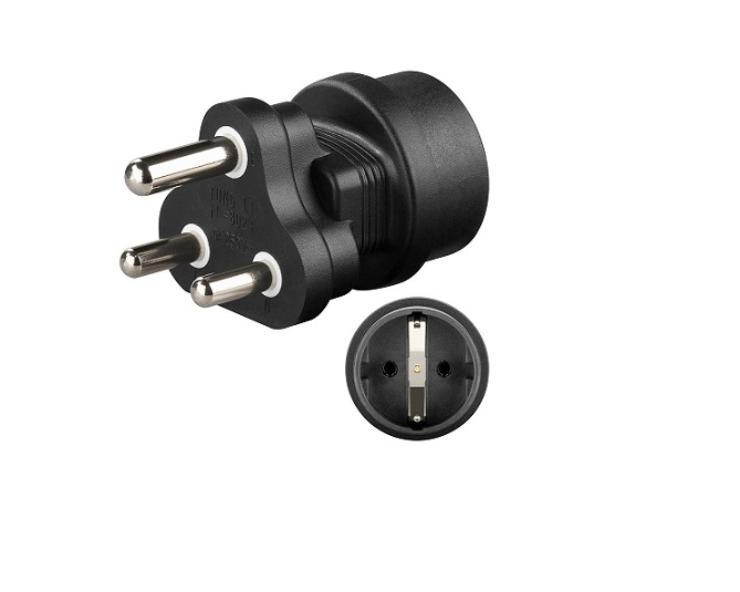 95412 Adaptador viagem África do Sul / Índia macho p/ Europeia schuko femea