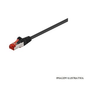 95508 Cabo patch CAT 6, S / FTP (PiMF), preto, 3 Mts.