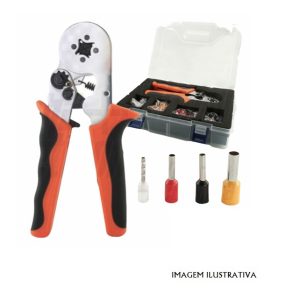 98-119K Kit Alicate De Cravar + Terminais Ponteira AWG10-23