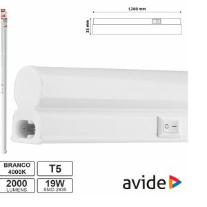 AB1200T5-19W-NW-CB Armadura LED 19W 120cm IP20 4000K 2000lm