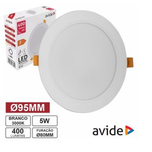 ACRPWW-R-5W-PC PAINEL LEDS REDONDO 5W 95MM 3000K 400LM AVIDE