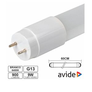 AE600T8-9W-CW Lâmpada Tubular 9W 60cm LED T8 6400K 900lm - liga 1 extremo -