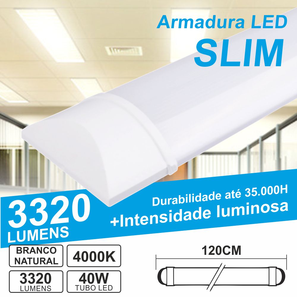 ALS120NW(E) Armadura Led Batten Slim 40W 120cm IP20 4000K
