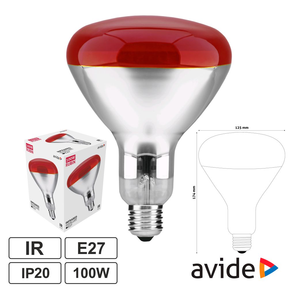 ASIR27-100WR Lampada 100w de aquecimento - vermelha -