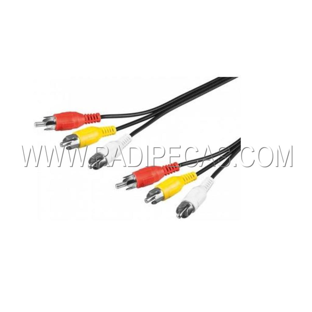 C3/10 CABO 3 RCA / 3 RCA MACHO MACHO 10m