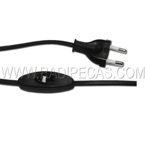 CBP1.5P Cabo preto com banana de passagem , com 1,5m