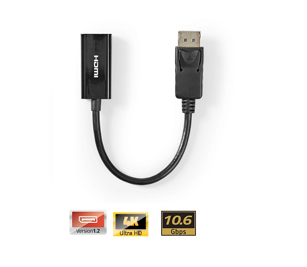 CCGT37150BK02 Cabo Displayport (Macho) para Hdmi (Fêmea) de 20cm