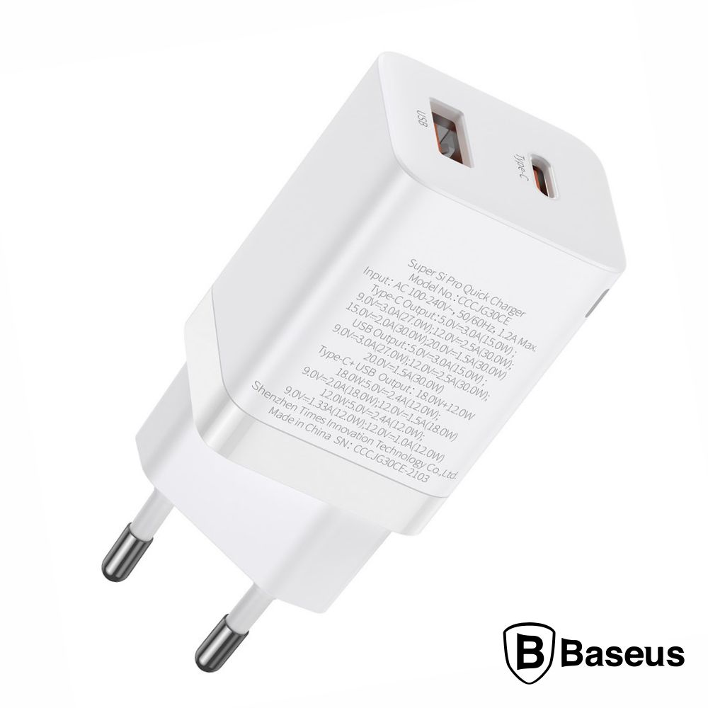 CCSUPP-E02 ALIMENTADOR COMUTADO USB-C/USB-A PD QC 3.0 30W BASEUS