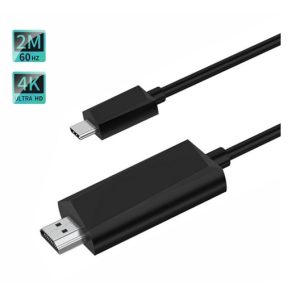 CH0020-BK/2 Cabo HDMI Macho / USB-C Macho Preto 4K 2m