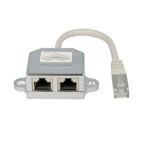 CON070 Adaptador RJ45 de 1 macho a 2 femeas (p/ passagem sinal)