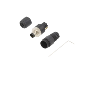 CONM8M-3P Conector M8 macho 3 pinos simples p/ cabo 3A IP67,IP68