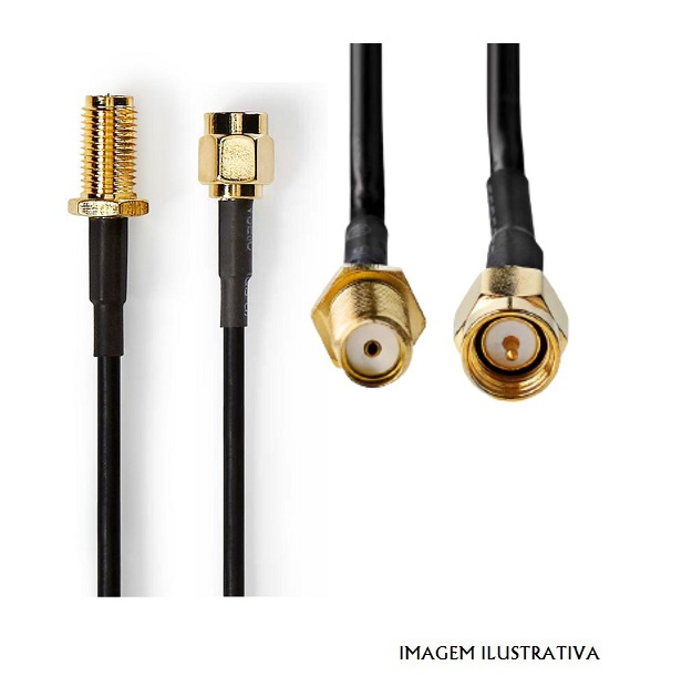 CSGP02010BK50 Cabo de Antena SMA Macho - SMA Macho 5.0 m Preto