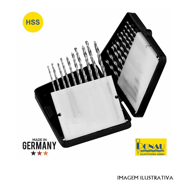 DNHSS200 Conjunto 20 brocas HSS Ø0.3mm A Ø1.2mm DONAU
