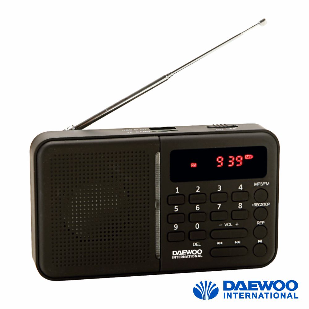 DRP-122B Radio de bolso Daewoo c/ bateria recarregavel