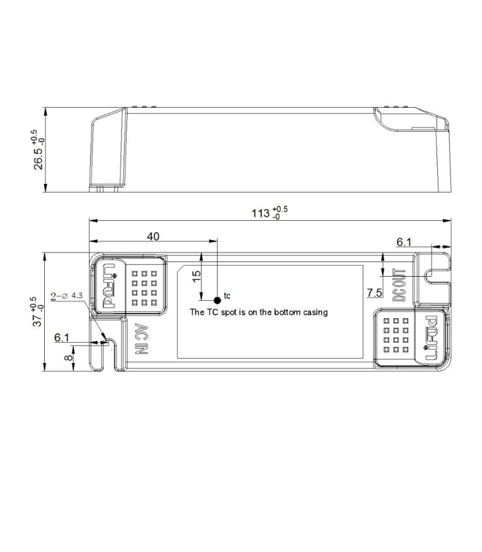 DRV40W Led driver 33-40V DC 1000 mA 40W Sem Flicker - Image 2