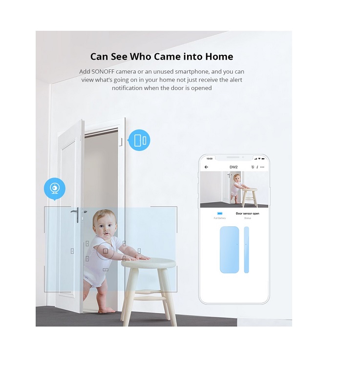 DW2WIFI Sensor de Alarme de Portas e Janelas Inteligente s/ Fios Wi-Fi - Sonoff DW2 - Image 7