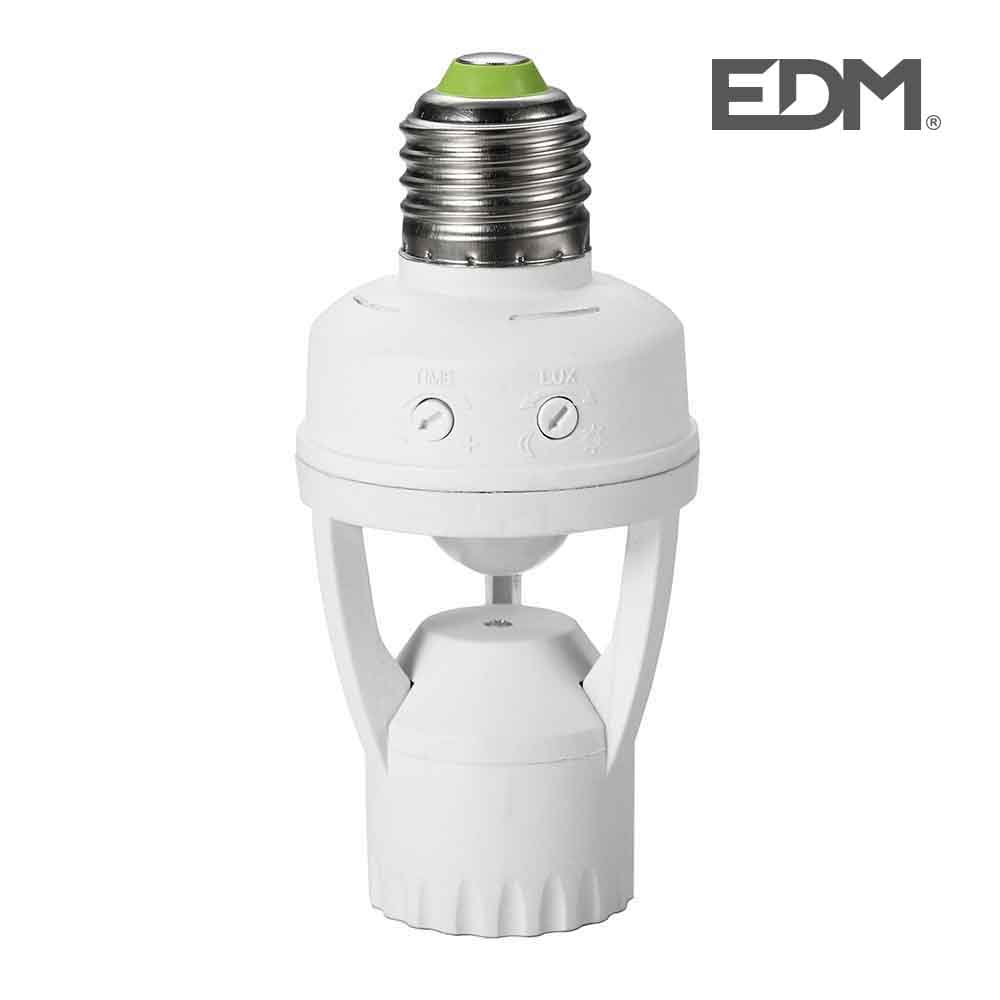 EDM99896 Suporte Da Lâmpada E27 C/ Sensor 360º 220-240v