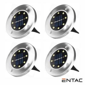 EGSL-P1LS50-B4 Conjunto 4 Candeeiros Solar LED Redondo IP44 ENTAC