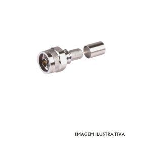 EZ-400-NMH-X Coaxial Connectors N-Male (plug) crimp (non-solder pin) hex/knurl nut, no braid trim