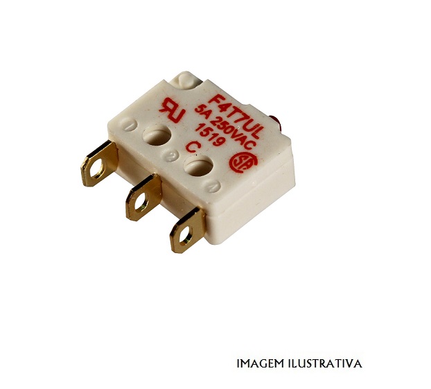 F4T7UL Microinterruptor SNAP ACTION; sem alavanca; SPDT; 5A/250VAC