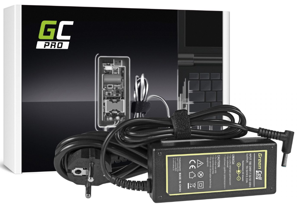 GREEN-AD49P Carregador green cell para HP 65W 19.5V 3.33A 4.5x3.0mm