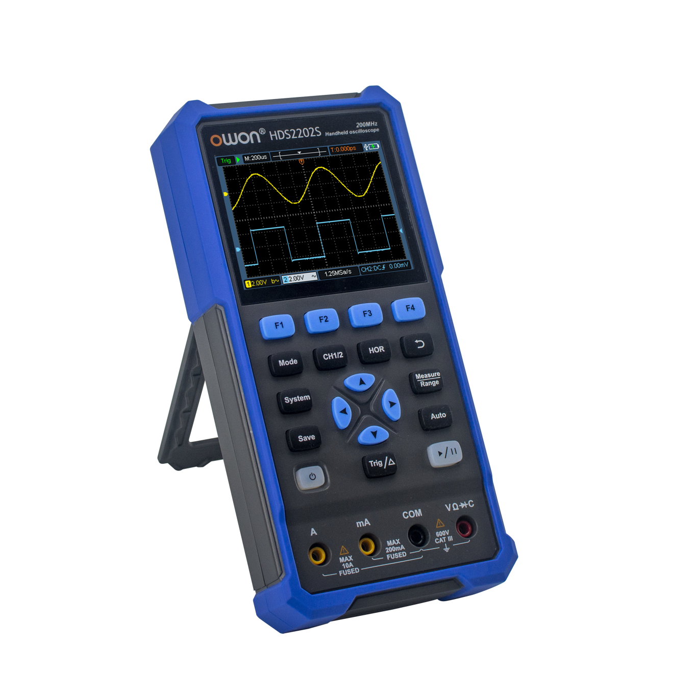 HDS2202S Medidor de bolso 3 em 1 Osciloscopio, Gerador de funções e Multímetro