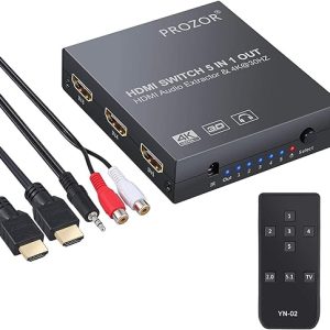 HS5X1 Conversor Extractor Audio c/ 5x1 HDMI + Toslink + RCA Analogico