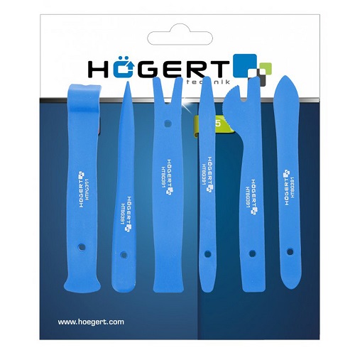 HT8G391 Conjunto de 6 ferramentas extractoras auto-rádio / guarnições / molduras HÖGERT