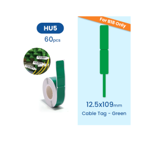 HU5 Etiquetas autocolantes 12,5x109mm verdes para B18