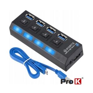HUBUSB04D HUB USB 3.0 4 Portas c/ interruptores individuais