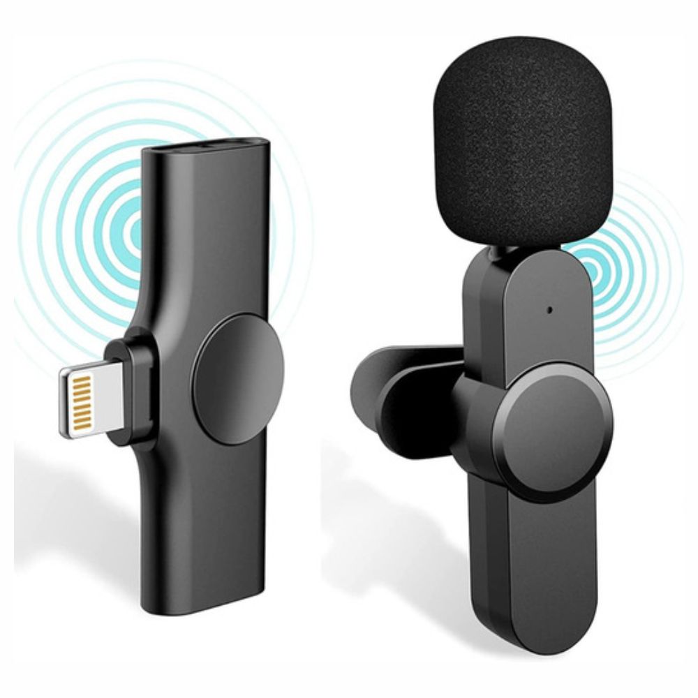 K9-LIGHTNING Microfone de Lapela sem fios c/ receptor Lightning