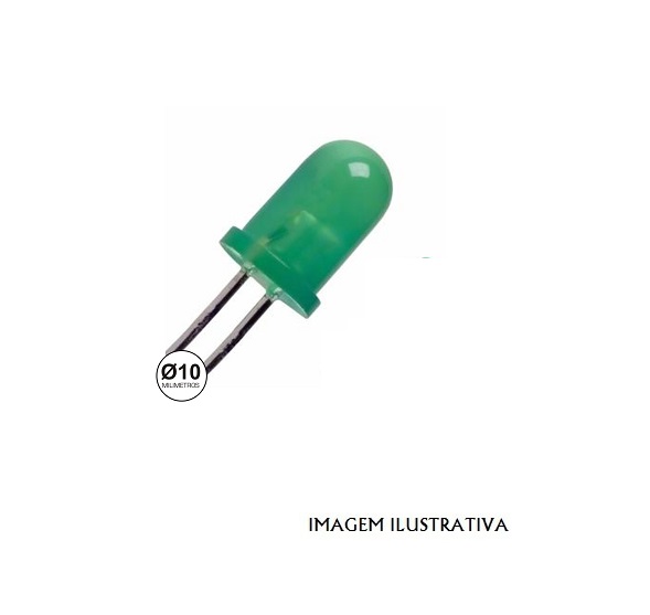 L10G LED 10mm VERDE 60mcd 30º