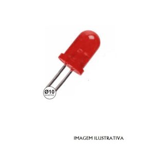 L10VERM LED 10mm VERMELHO 450~550mcd 60º