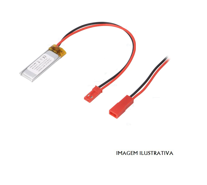 L401235 Bateria Li-Po 3,7V 120mAh fios, conectores JST SYR-02T