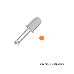 L813SE LED 10mm TRANSPARENTE, ACENDE LARANJA 3000mcd 15º ( 2V )