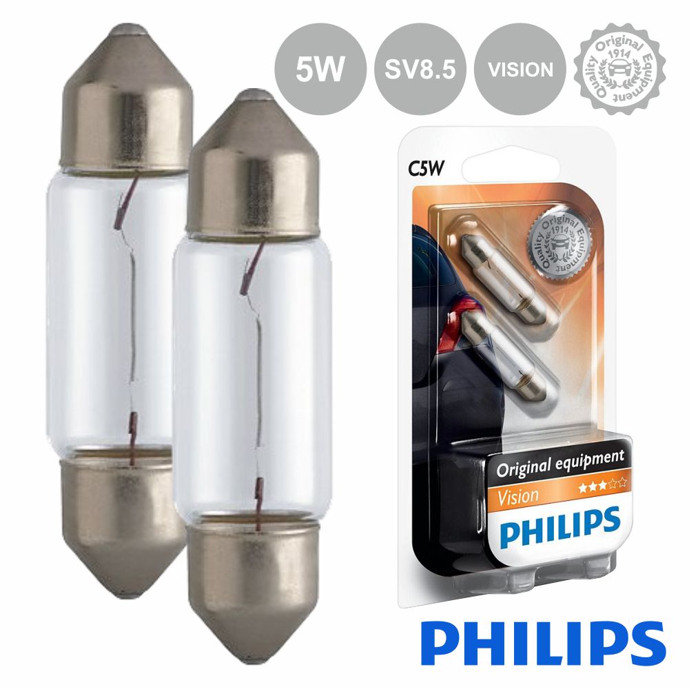 LAMP-C5W-PH Lampada p/automovel 12V C5W SV8.5 5W VISION 45LM PHILIPS