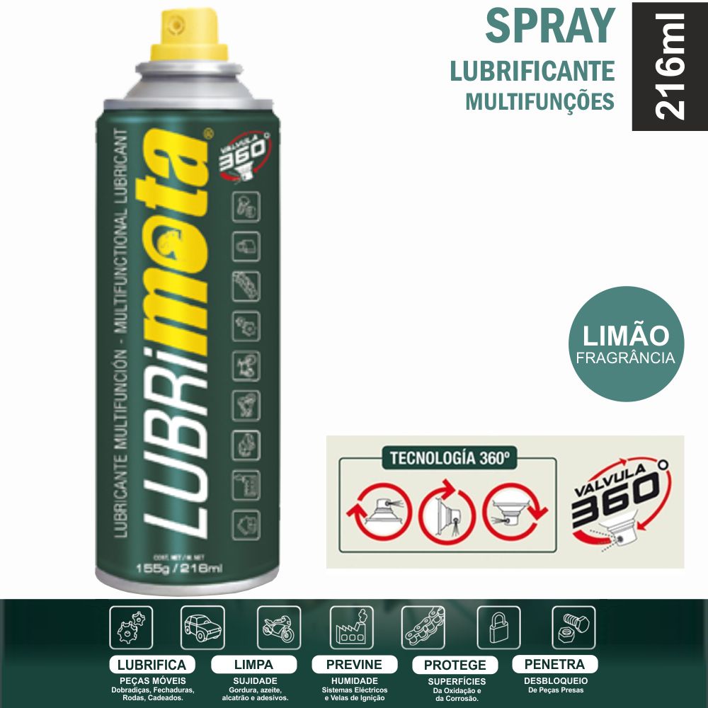 LB216 Spray multiusos - Lubrimota - 216ml - válvula 360º -
