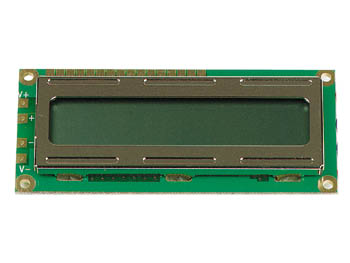 LCD1601ASL DISPLAY LCD 16x1 FUNDO REFLECTOR AMARELO/VERDE